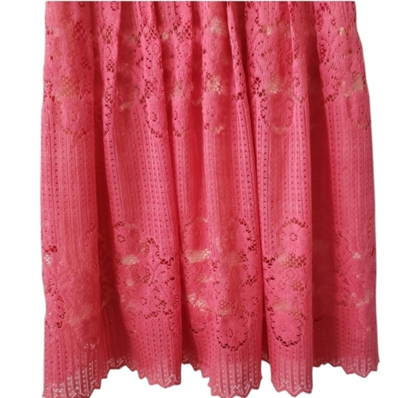 Free People Rocco Coral Lace Fit & Flare Mini Dress Open Back Sleeveless Sz 6 - Picture 12 of 16